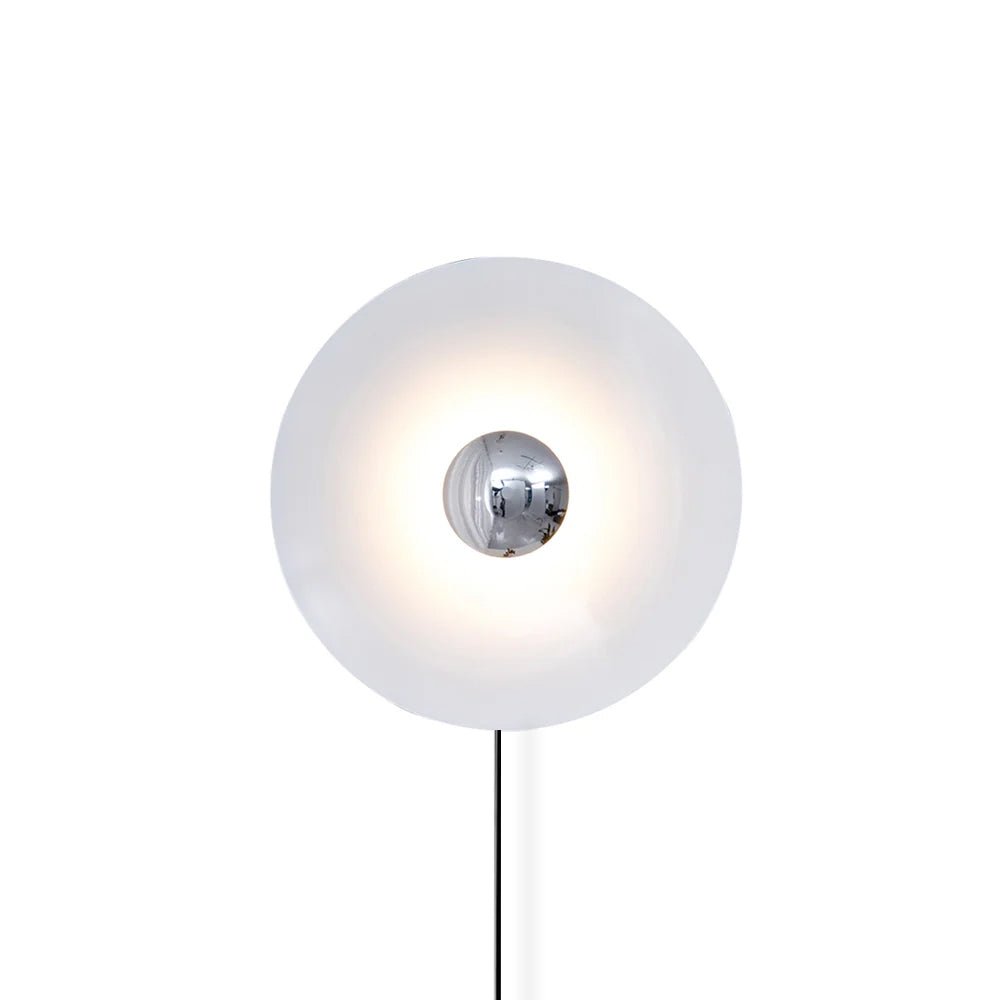 Simplicity Glow Plug-in Wall Light ∅ 11.8″ x H 11.8″ / White & Chrome / US Plug 1001 Wall lamp