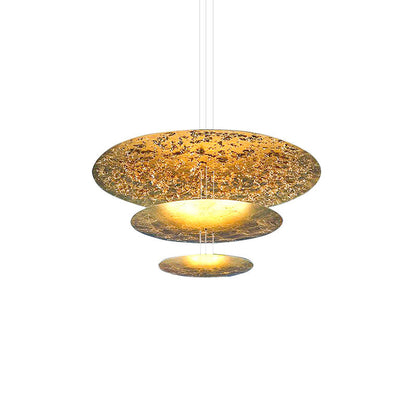 Machine Chandelier 3 layers ∅ 7.1″ + 11.8″ + 19.7″ / Gold foil / Warm Light Chandelier