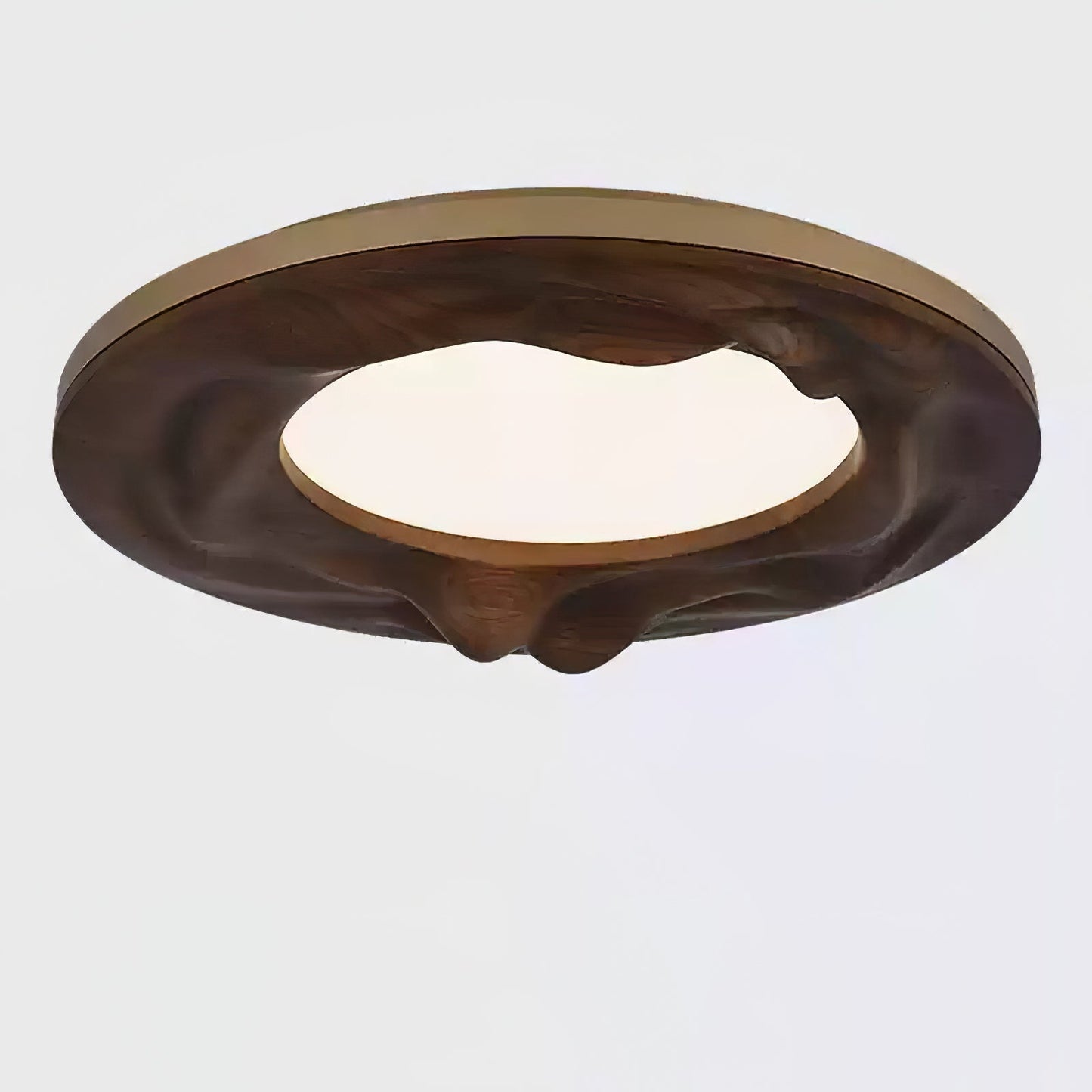 Sky Lake Ceiling Lamp ∅ 23.6″ x H 4.7″ / Gold & Walnut Color / Warm Light Ceiling lamp