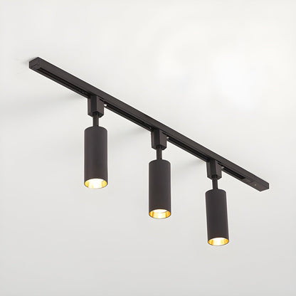 Sleek Cylinder Track Light 3 heads L 39.4″ x H 10.6″ / Black / Neutral Light Ceiling lamp