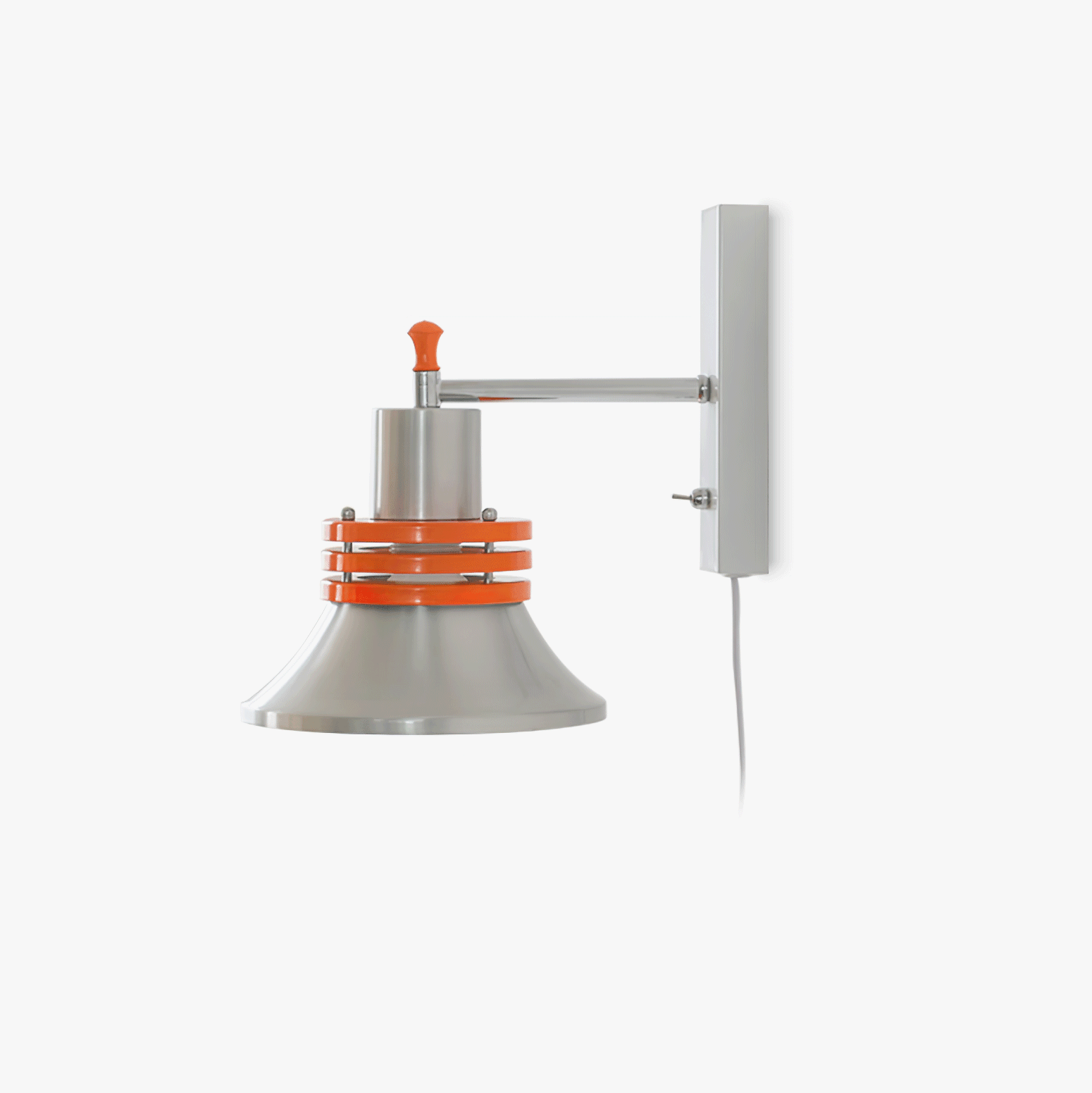 Sleekform Static Wall Lamp ∅ 7.9″ x H 8.7″ / ∅ 20cm x H 22cm / Orange & Chrome / US Plug Wall lamp