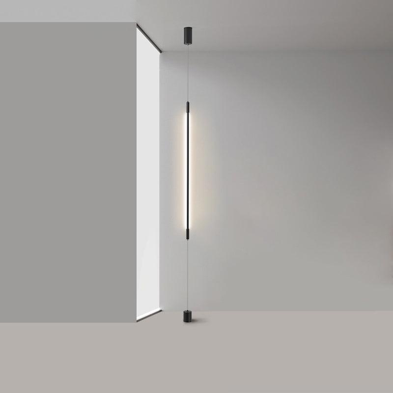 Slim line Cabinet Stand Lamp ∅ 0.6″ x H 37.4″ / Dia 1.6cm x H 95cm / Black / Warm Light Floor lamp