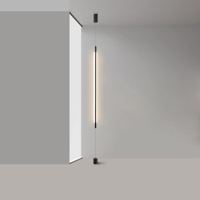 Slim line Cabinet Stand Lamp ∅ 0.6″ x H 47.2″ / Dia 1.6cm x H 120cm / Black / Warm Light Floor lamp