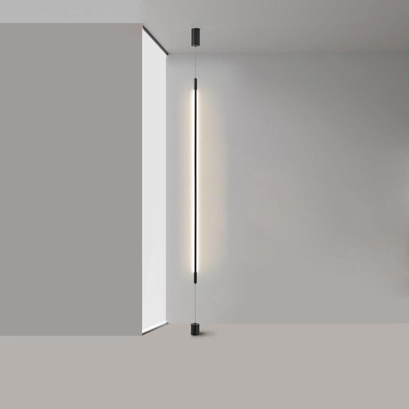 Slim line Cabinet Stand Lamp ∅ 0.6″ x H 59″ / Dia 1.6cm x H 150cm / Black / Warm Light Floor lamp