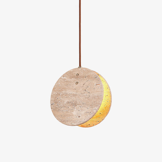 Solstice Stone Pendant Light ∅ 7.9’’ x H 7.9’’ / Yellow Travertine pendant Lamp