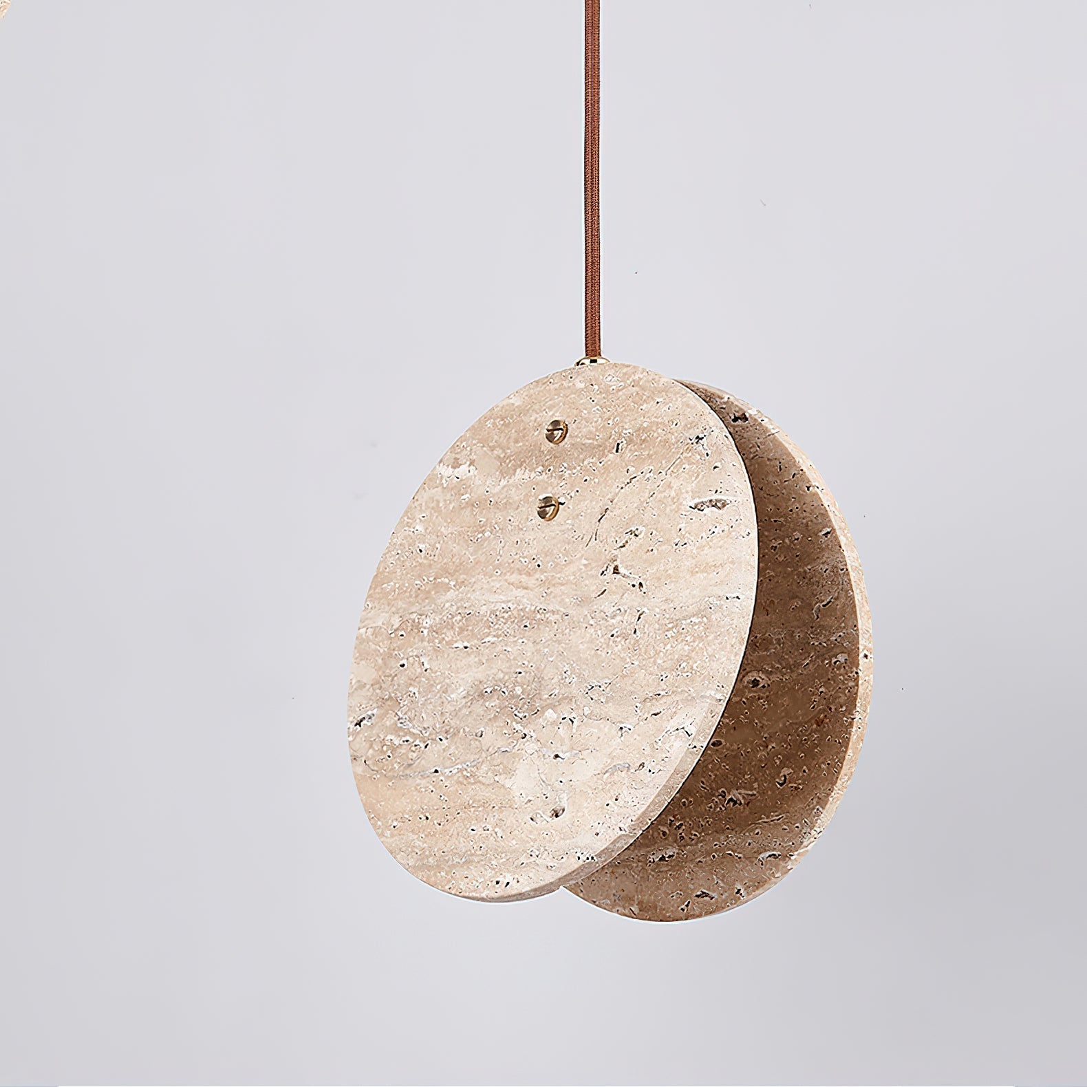 Solstice Stone Pendant Light ∅ 7.9’’ x H 7.9’’ / Yellow Travertine pendant Lamp