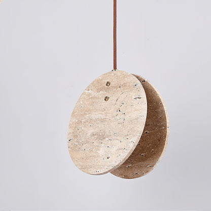 Solstice Stone Pendant Light ∅ 7.9’’ x H 7.9’’ / Yellow Travertine pendant Lamp