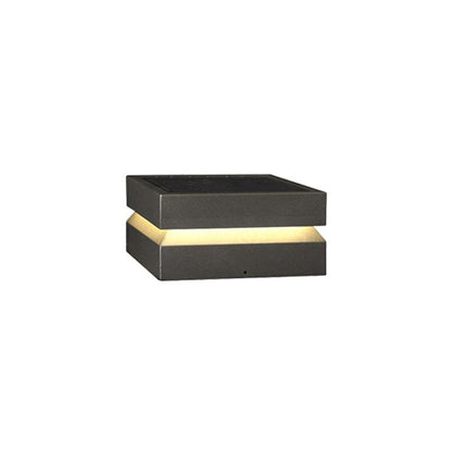 Solaris Square Post Light L 9.8″ x W 9.8″ x H 5.9″ / L 25cm x W 25cm x H 15cm / Model B: Solar-Powered Version / Warm