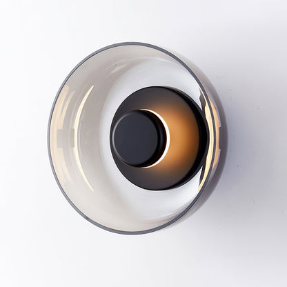 Solara Wall Light ∅ 3.9″ x H 9″ / Dia 10cm x H 23cm / Black & Smoke grey / 1 Piece Wall lamp
