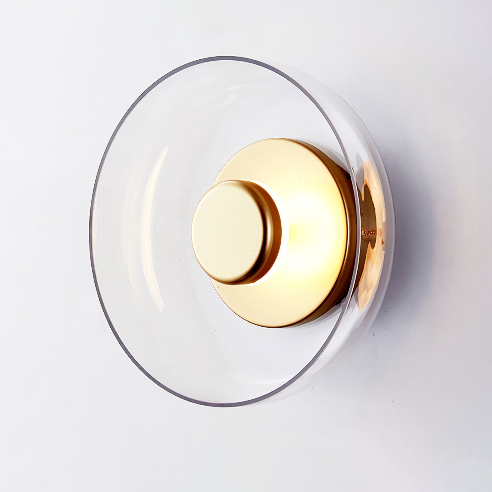 Solara Wall Light ∅ 3.9″ x H 9″ / Dia 10cm x H 23cm / Brass & Clear glass / 1 Piece Wall lamp