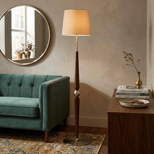 Solenne Sculpted Wood Floor Lamp