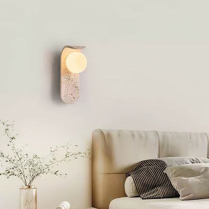 Solis Curve Wall Lamp ∅ 3.5″ x H 9.8″ / Dia 9cm x H 25cm / Yellow Travertine 1001 Wall lamp