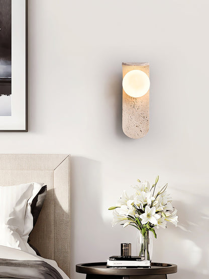Solis Curve Wall Lamp ∅ 3.5″ x H 9.8″ / Dia 9cm x H 25cm / Yellow Travertine 1001 Wall lamp
