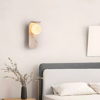 Solis Curve Wall Lamp ∅ 3.5″ x H 9.8″ / Dia 9cm x H 25cm / Yellow Travertine 1001 Wall lamp
