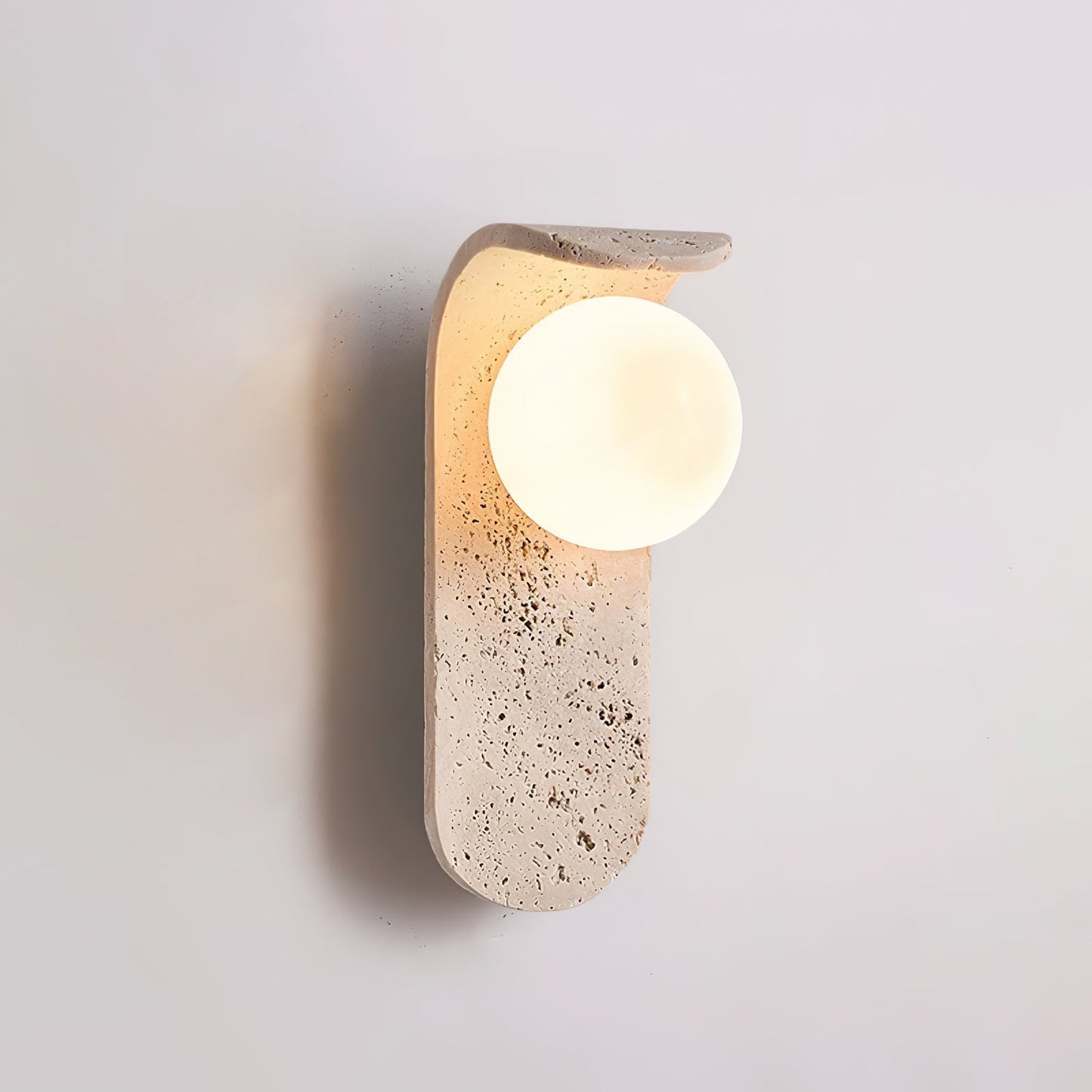 Solis Curve Wall Lamp ∅ 3.5″ x H 9.8″ / Dia 9cm x H 25cm / Yellow Travertine 1001 Wall lamp