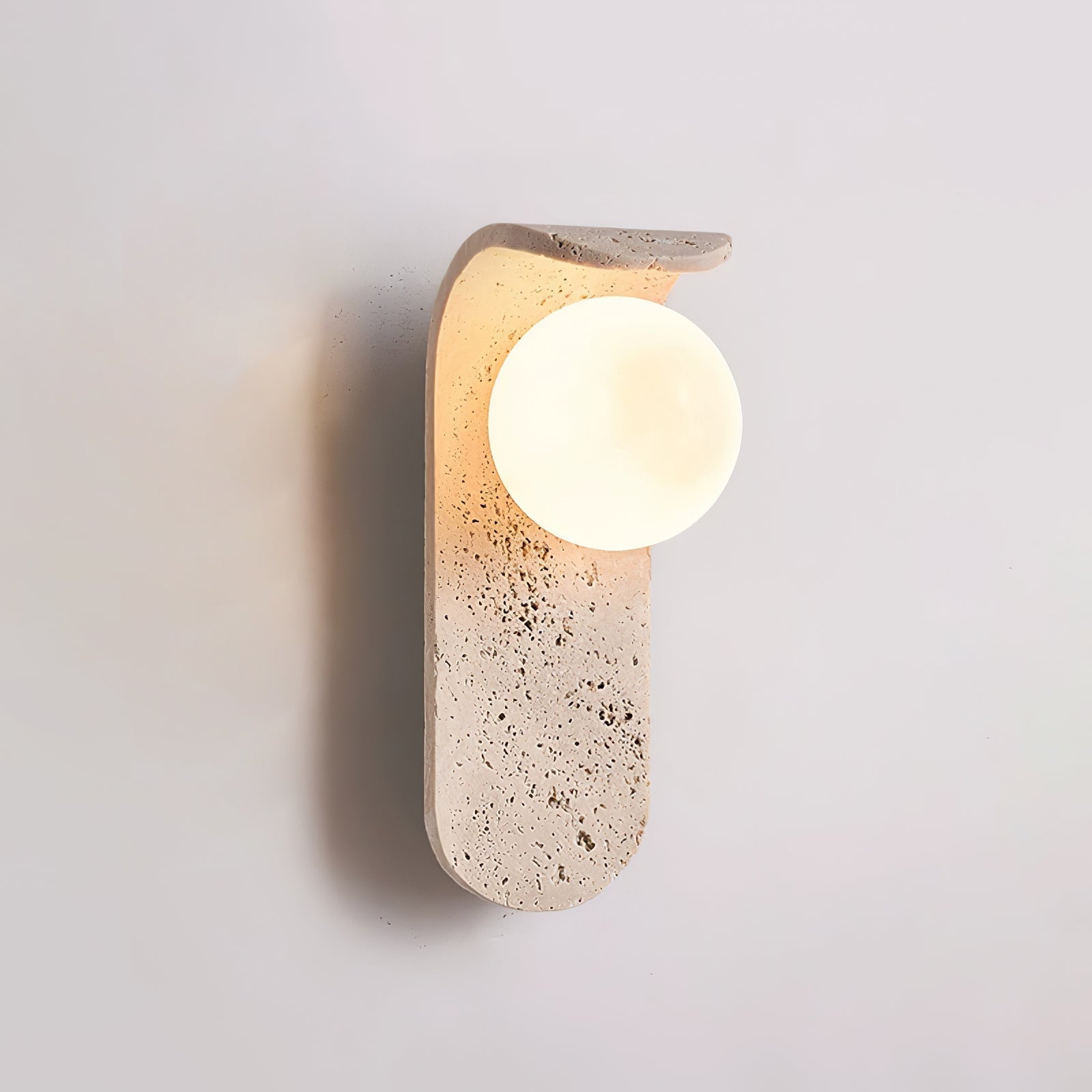 Solis Curve Wall Lamp ∅ 3.5″ x H 9.8″ / Dia 9cm x H 25cm / Yellow Travertine 1001 Wall lamp