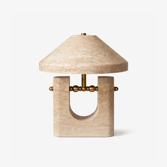 Solvra Yellow Travertine Table Lamp