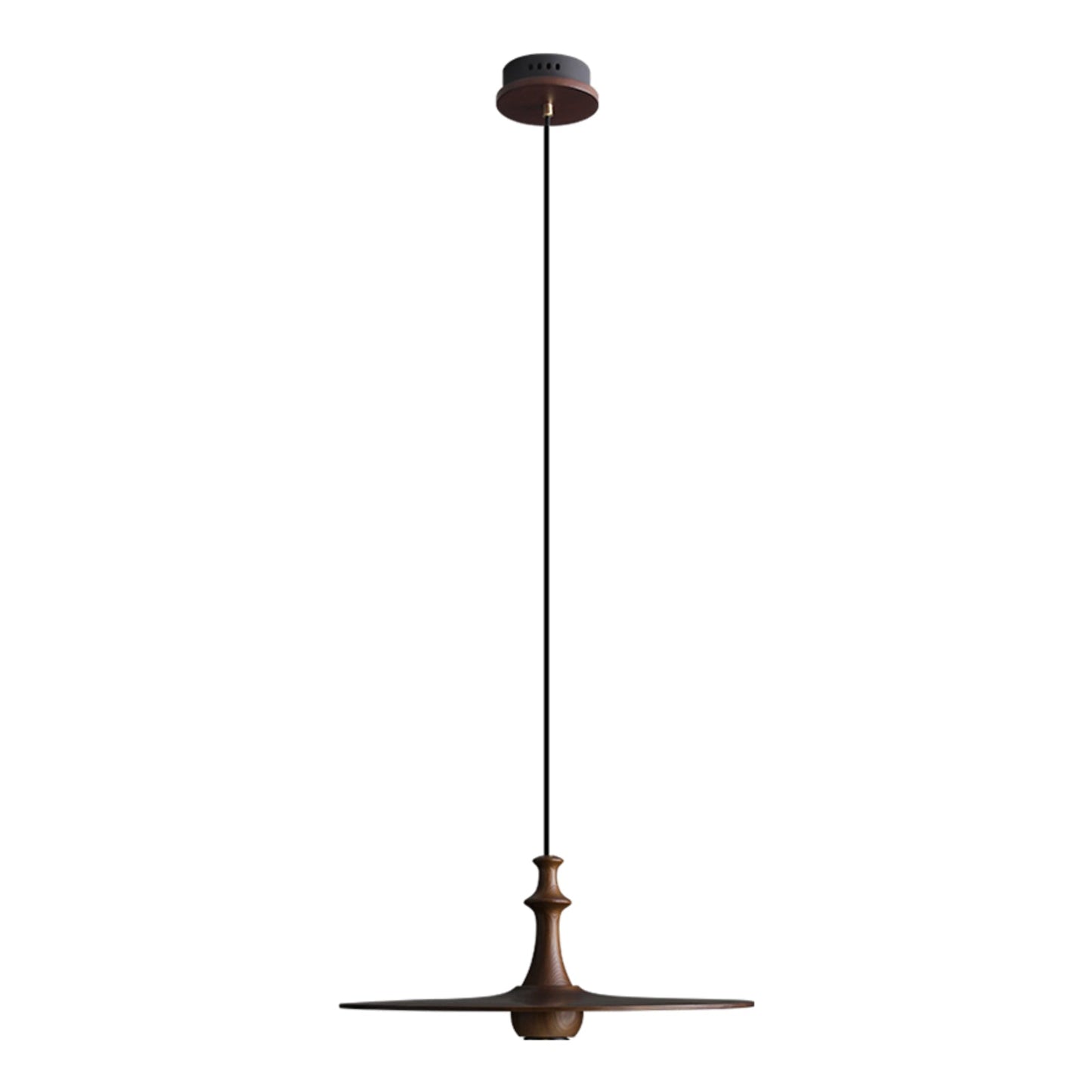 Spindle Disc Pendant Lamp 1 head: ∅ 17.7″ x H 7.9″ / Walnut Color Pendant light