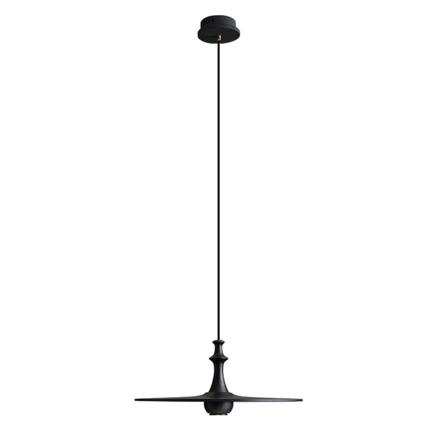 Spindle Disc Pendant Lamp 1 head: ∅ 17.7″ x H 7.9″ / Black Pendant light