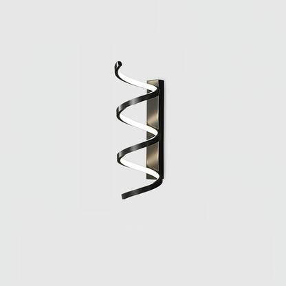 Spiral Wall Light ∅ 5.5″ x H 16.5″ / Dia 14cm x H 42cm / Black / Three-Color Changing Light Wall lamp