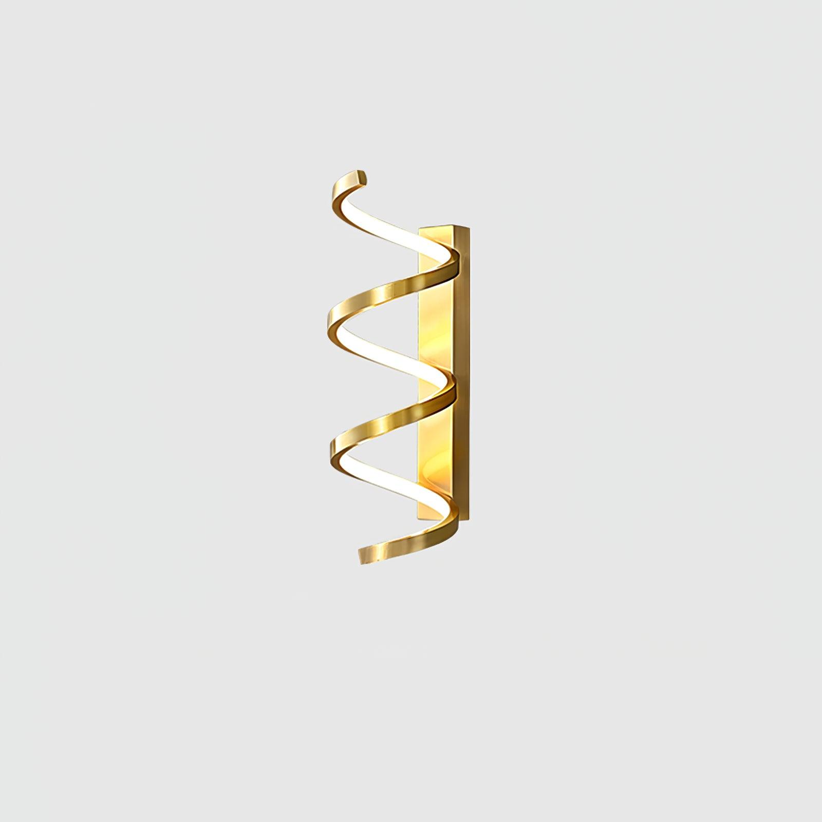 Spiral Wall Light ∅ 5.5″ x H 16.5″ / Dia 14cm x H 42cm / Brass / Three-Color Changing Light Wall lamp