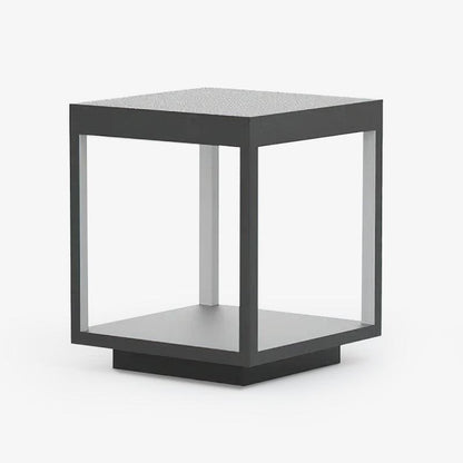 Square Frame Post Outdoor Light L 15.7″ x W 15.7″ x H 16.5″ / L 40cm x W 40cm x H 42cm / Black / Warm Light Table lamp