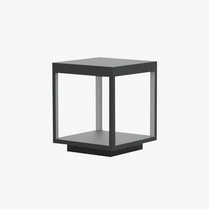 Square Frame Post Outdoor Light L 9.8″ x W 9.8″ x H 10.6″ / L 25cm x W 25cm x H 27cm / Black / Warm Light Table lamp
