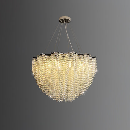 Stalizi Crystal chandelier ∅ 31.5″ x H 19.7″ / Dia 80cm x H 50cm / Chrome & Clear Crystal Chandelier