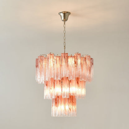 Starlight Rose Chandelier Dia 66cm x H 68cm / ∅ 26.1″ x H 26.8″ / Pink & Chrome Chandelier