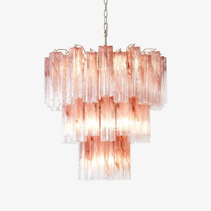 Starlight Rose Chandelier Dia 66cm x H 68cm / ∅ 26.1″ x H 26.8″ / Pink & Chrome Chandelier