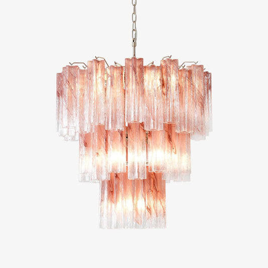 Starlight Rose Chandelier Dia 66cm x H 68cm / ∅ 26.1″ x H 26.8″ / Pink & Chrome Chandelier