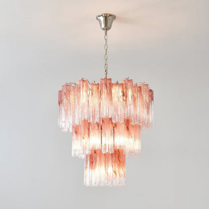 Starlight Rose Chandelier Dia 66cm x H 68cm / ∅ 26.1″ x H 26.8″ / Pink & Chrome Chandelier