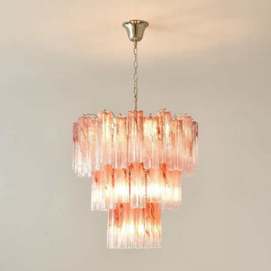 Starlight Rose Chandelier Dia 66cm x H 68cm / ∅ 26.1″ x H 26.8″ / Pink & Chrome Chandelier