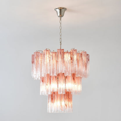 Starlight Rose Chandelier Dia 66cm x H 68cm / ∅ 26.1″ x H 26.8″ / Pink & Chrome Chandelier