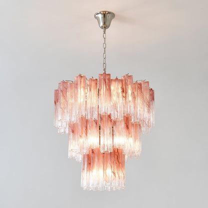 Starlight Rose Chandelier Dia 66cm x H 68cm / ∅ 26.1″ x H 26.8″ / Pink & Chrome Chandelier