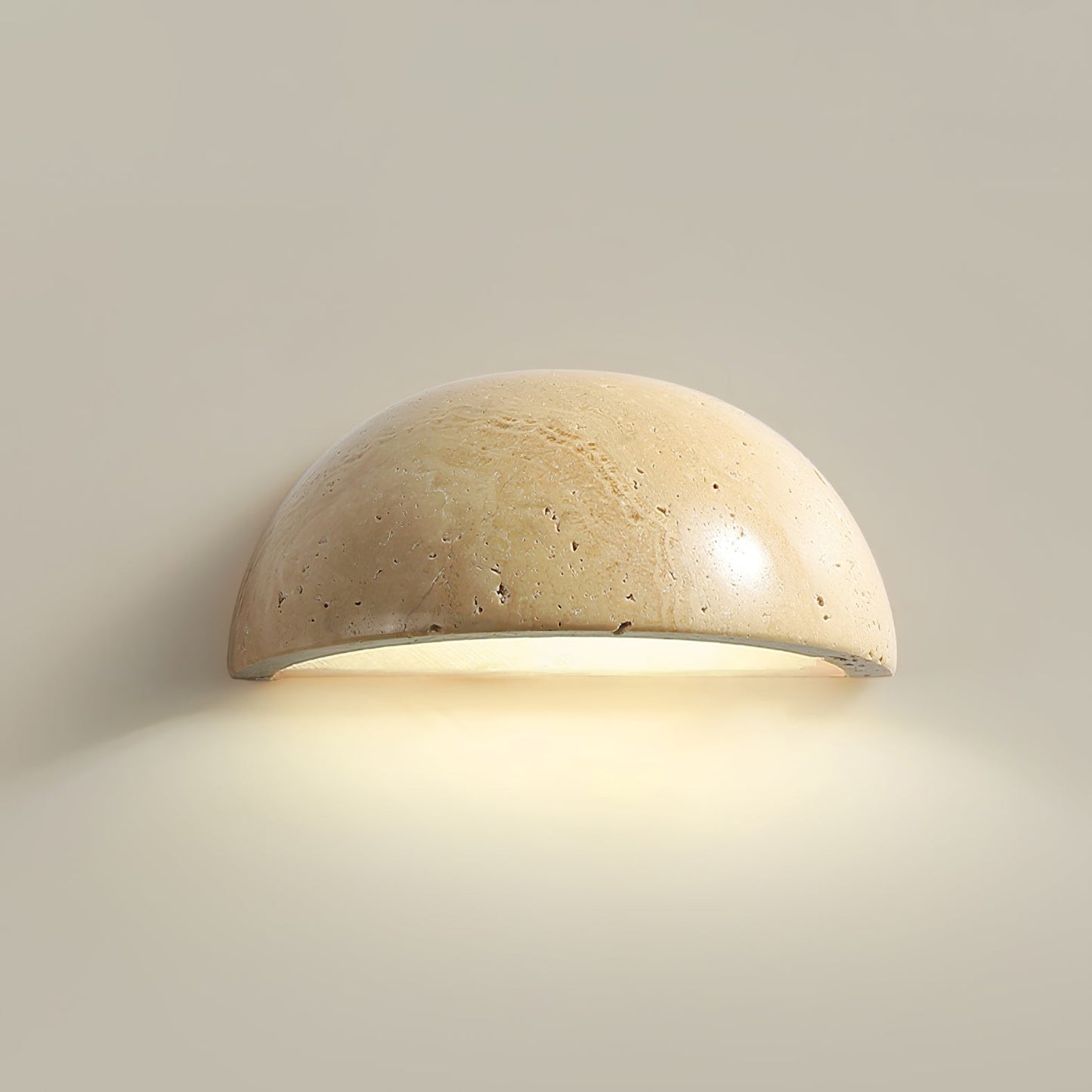 Stone Dusk Wall Light ∅ 5.9’’ x H 2.8’’ / Yellow Travertine / Warm Light Wall lamp