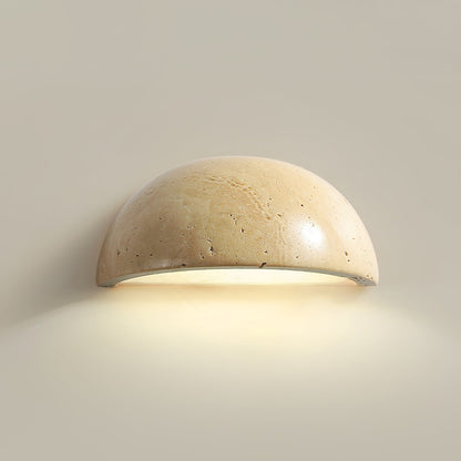 Stone Dusk Wall Light ∅ 5.9’’ x H 2.8’’ / Yellow Travertine / Warm Light Wall lamp