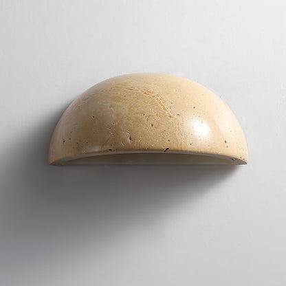 Stone Dusk Wall Light ∅ 5.9’’ x H 2.8’’ / Yellow Travertine / Warm Light Wall lamp