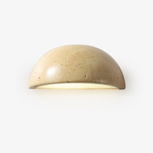 Stone Dusk Wall Light ∅ 5.9’’ x H 2.8’’ / Yellow Travertine / Warm Light Wall lamp