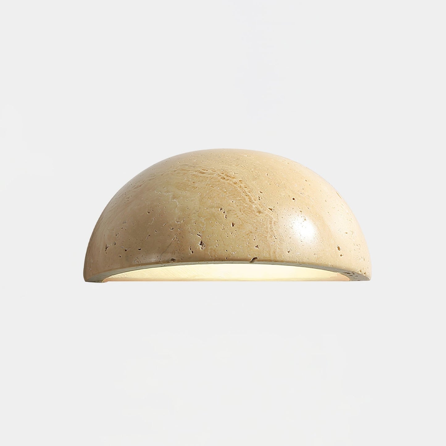 Stone Dusk Wall Light ∅ 5.9’’ x H 2.8’’ / Yellow Travertine / Warm Light Wall lamp