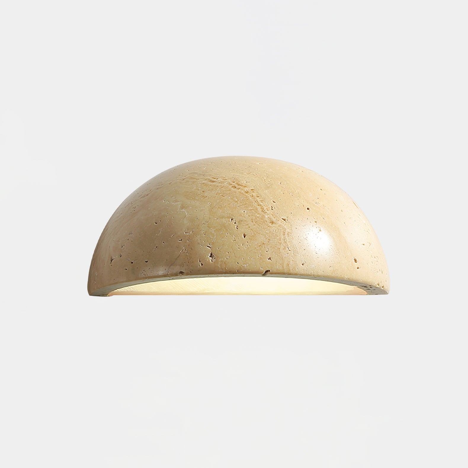 Stone Dusk Wall Light ∅ 5.9’’ x H 2.8’’ / Yellow Travertine / Warm Light Wall lamp
