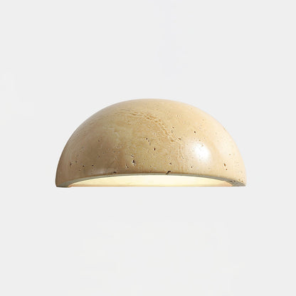 Stone Dusk Wall Light ∅ 5.9’’ x H 2.8’’ / Yellow Travertine / Warm Light Wall lamp