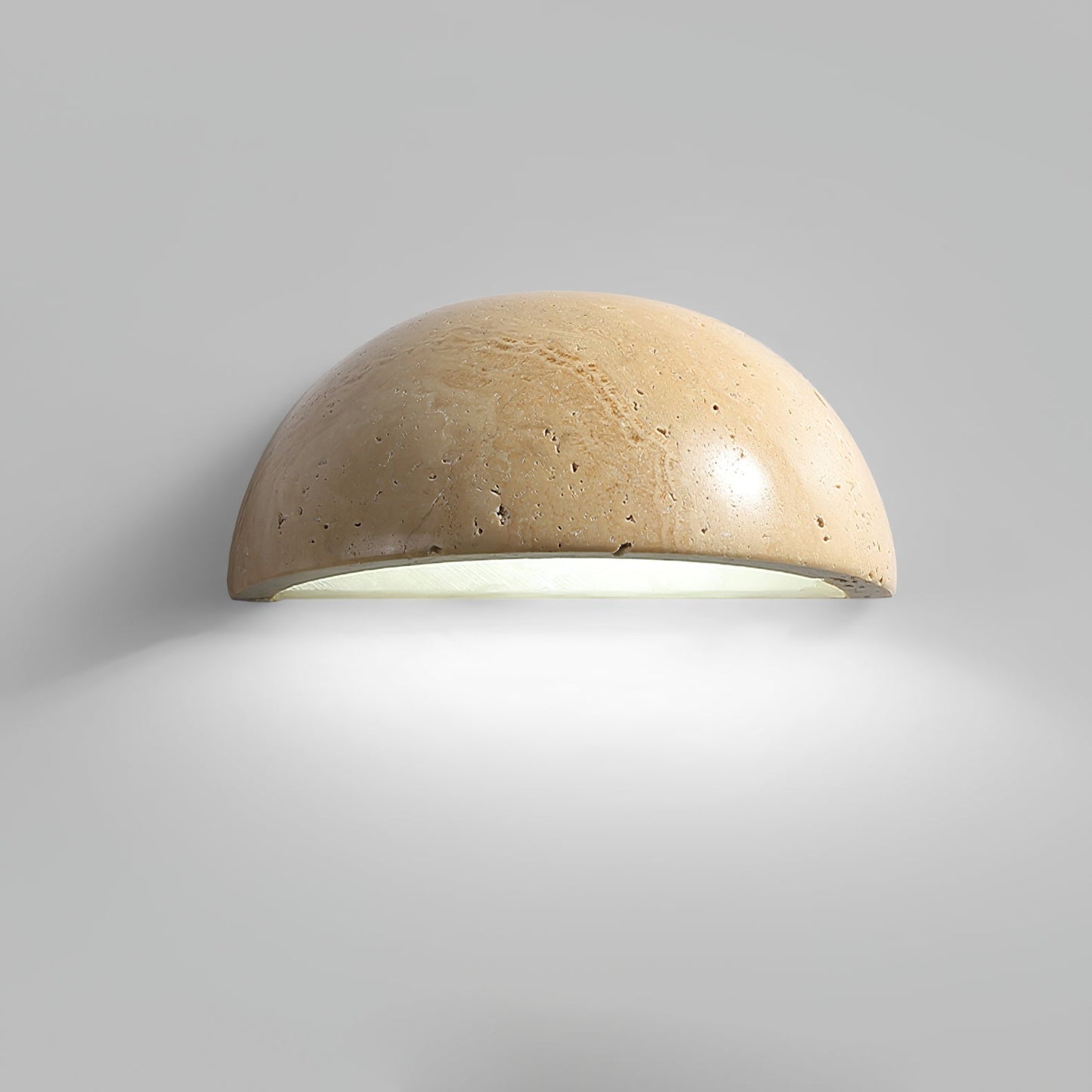Stone Dusk Wall Light ∅ 5.9’’ x H 2.8’’ / Yellow Travertine / Warm Light Wall lamp
