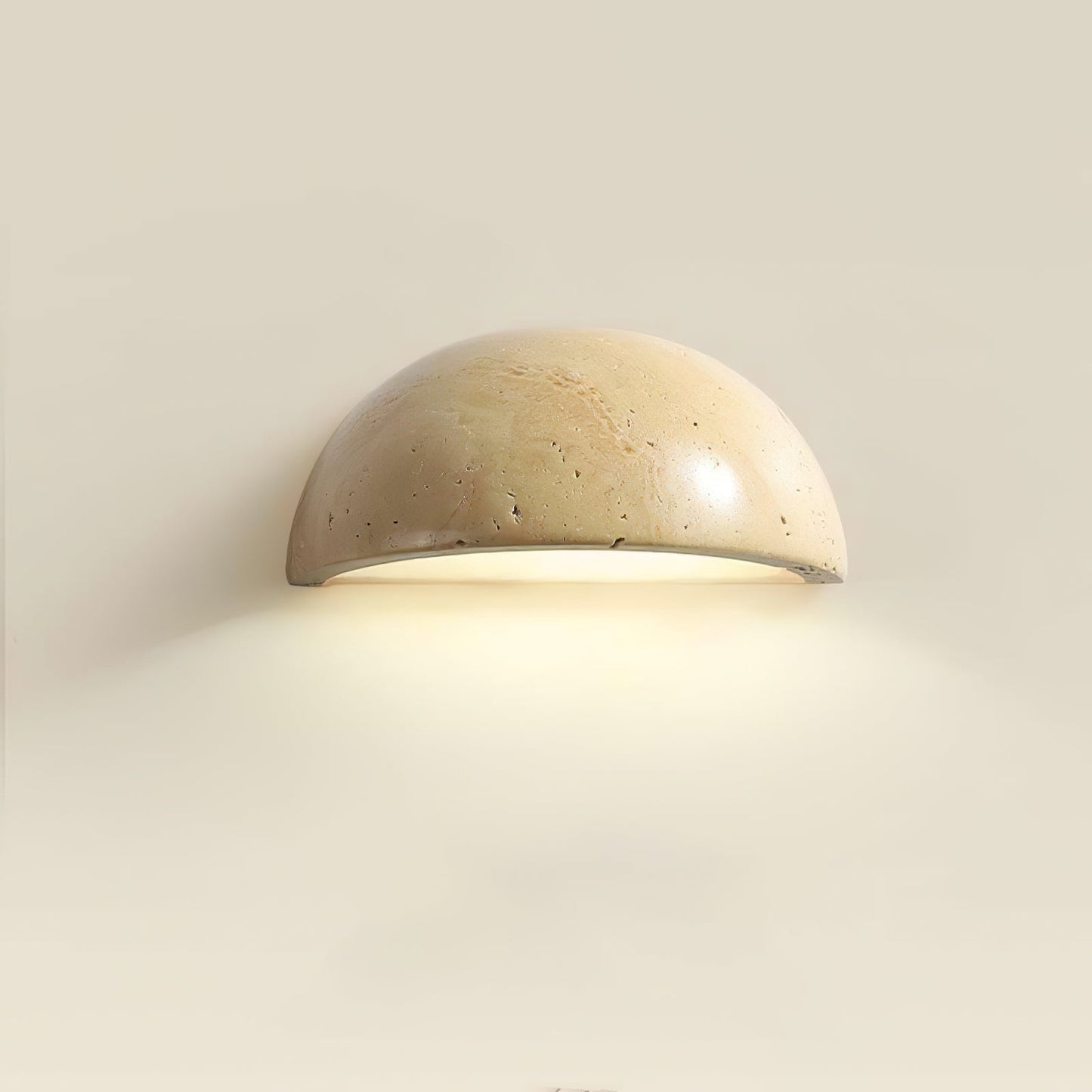 Stone Dusk Wall Light ∅ 5.9’’ x H 2.8’’ / Yellow Travertine / Warm Light Wall lamp