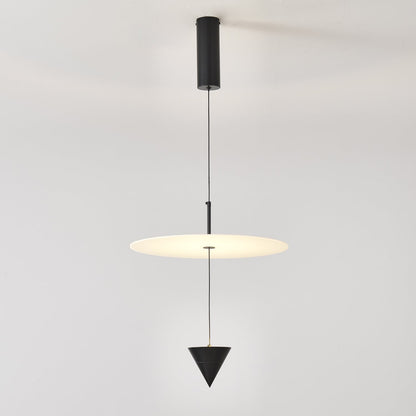 Stralunata Pendant Lamp ∅ 15.7″ x H 13″ / White & Black / Warm Light Pendant light