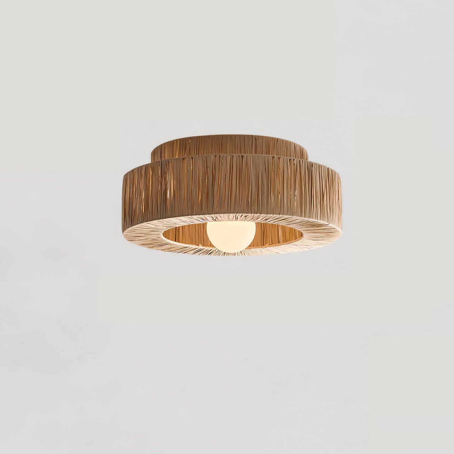Straw Art Ceiling Lamp ∅ 13.8″ x H 7.9″ / Dia 35cm x H 20cm / Natural Straw Ceiling lamp