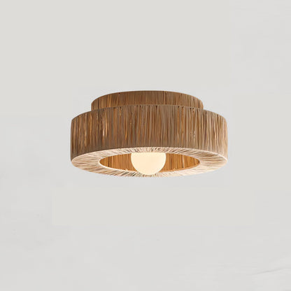 Straw Art Ceiling Lamp ∅ 17.7″ x H 9.8″ / Dia 45cm x H 25cm / Natural Straw Ceiling lamp