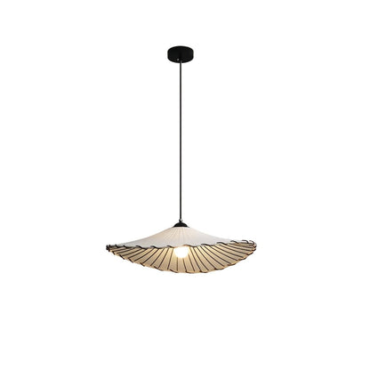 Lotus Leaf Fabric Pendant Light ∅ 19.7″ x H 4.7″ / Dia 50cm x H 12cm / Beige Pendant light