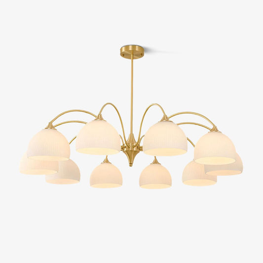 Striped Glass Bowl Chandelier