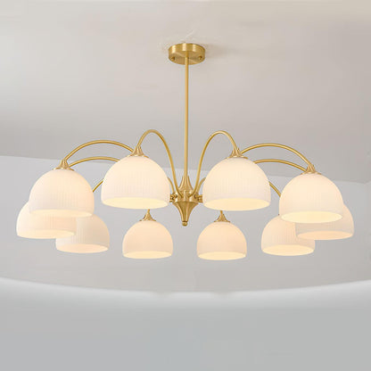 Striped Glass Bowl Chandelier